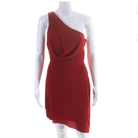 BCBG MaxAzria red Somara one shoulder mini dress - Picture 5 of 8